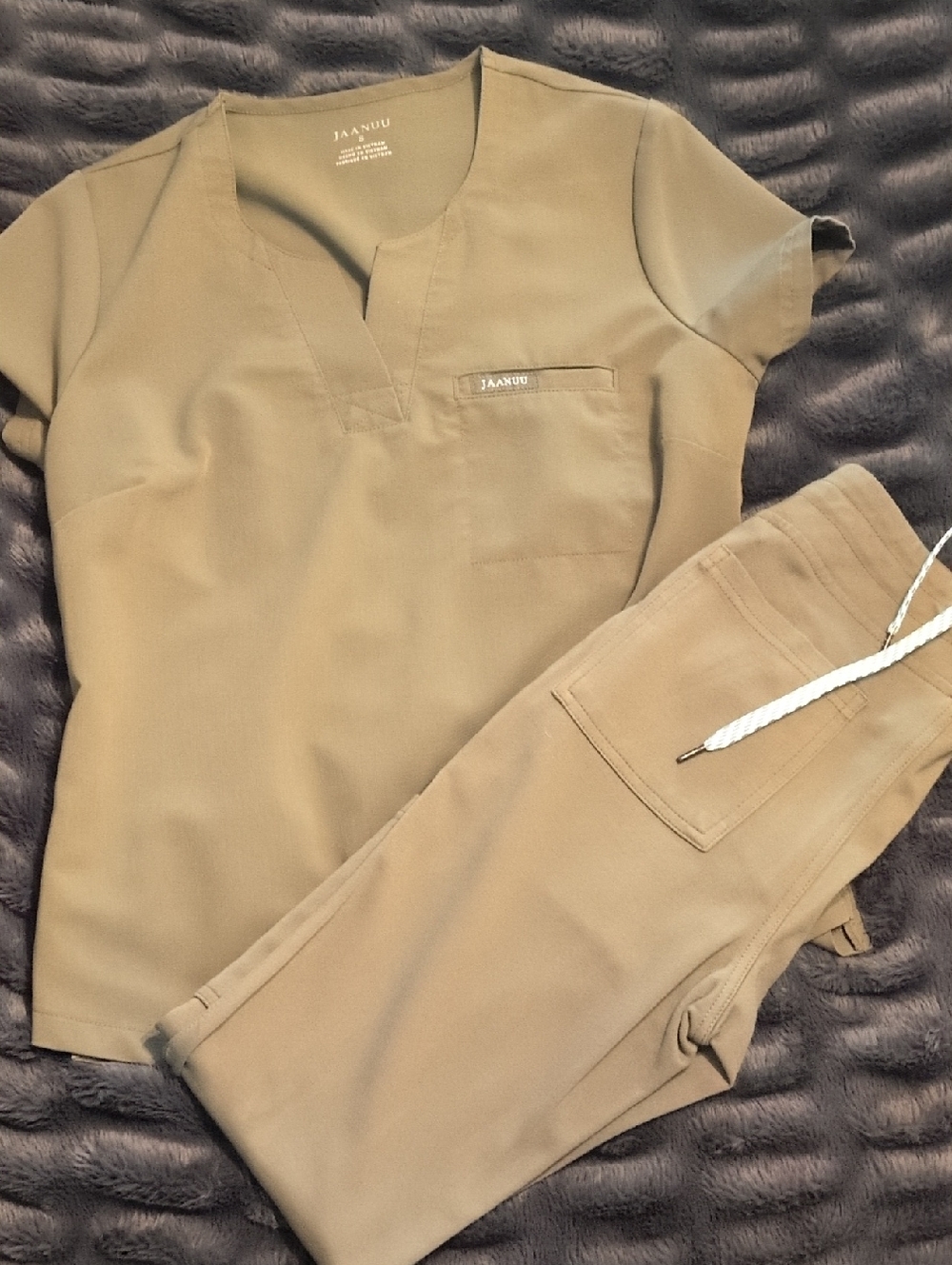 Jaanuu Olive Scrub Set Jogger Pants & Top Set